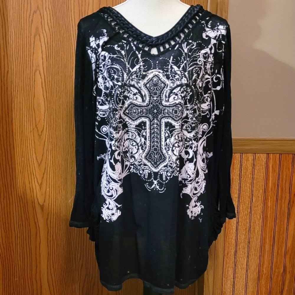 Black Blouse with silver Bling